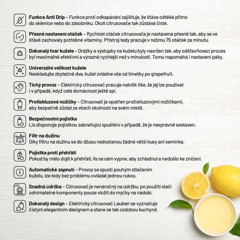 Sulčiaspaudė Citrus presser Lauben 110WT