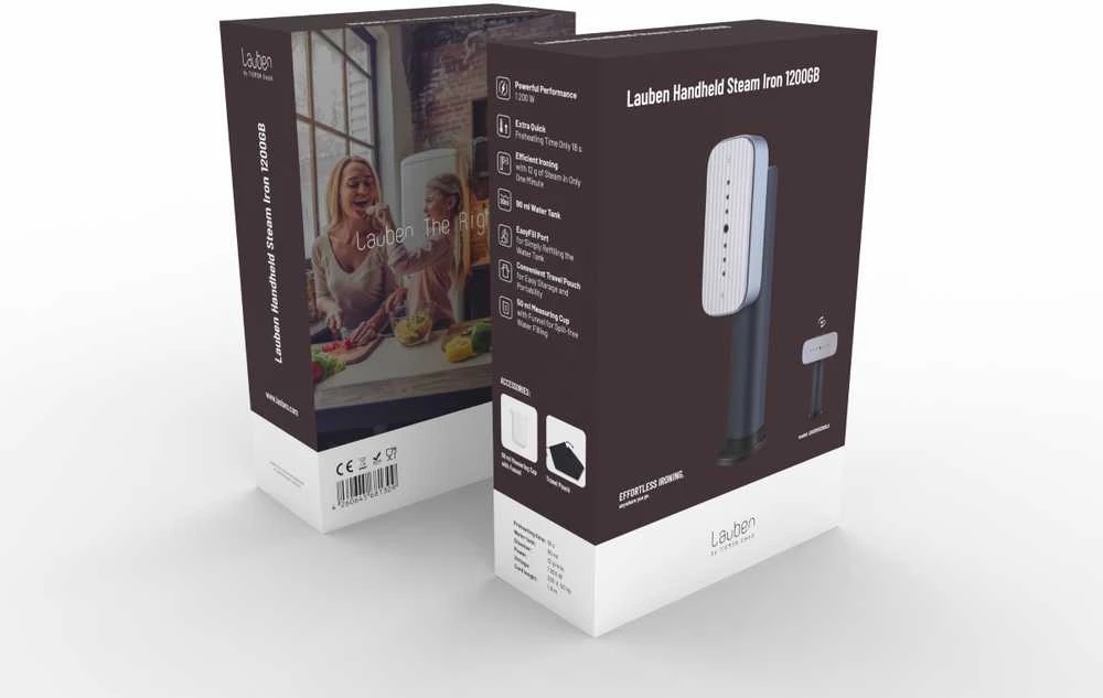 Garo valytuvas drabužiams Lauben Garo valytuvas drabužiams/żelazko podróżne Handheld Garų lygintuvas 1200GB 1200W