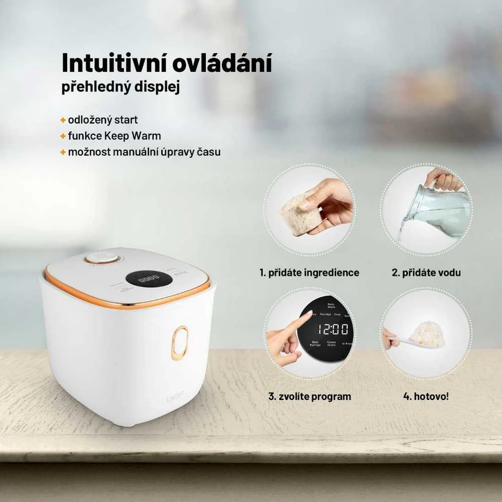 Lauben ryžių viryklė su valdymo instrukcija