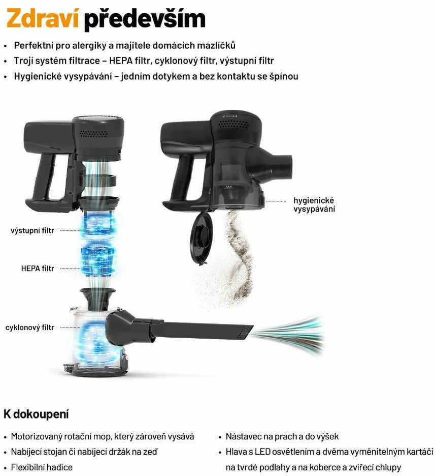 Dulkių siurblys Lauben Lauben Stick Vacuum 2in1 Pet Plus 400BC