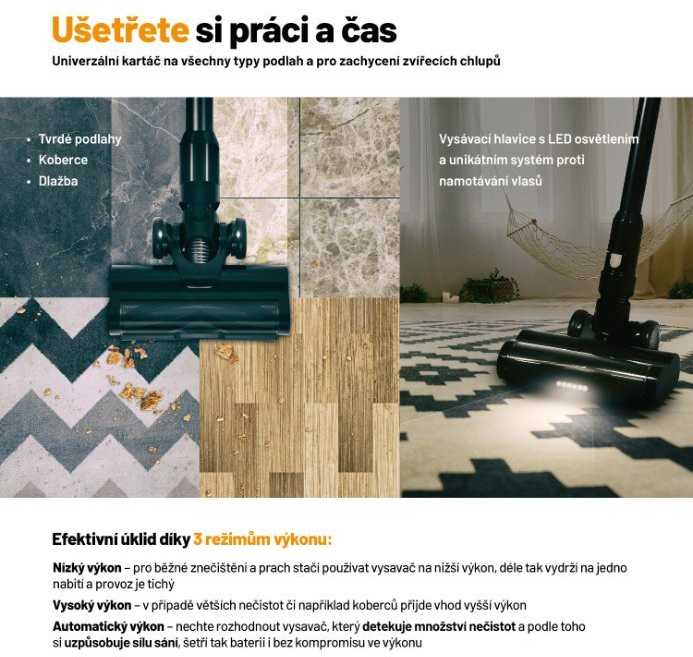 Dulkių siurblys Lauben Lauben Stick Vacuum 2in1 Pet Plus 400BC