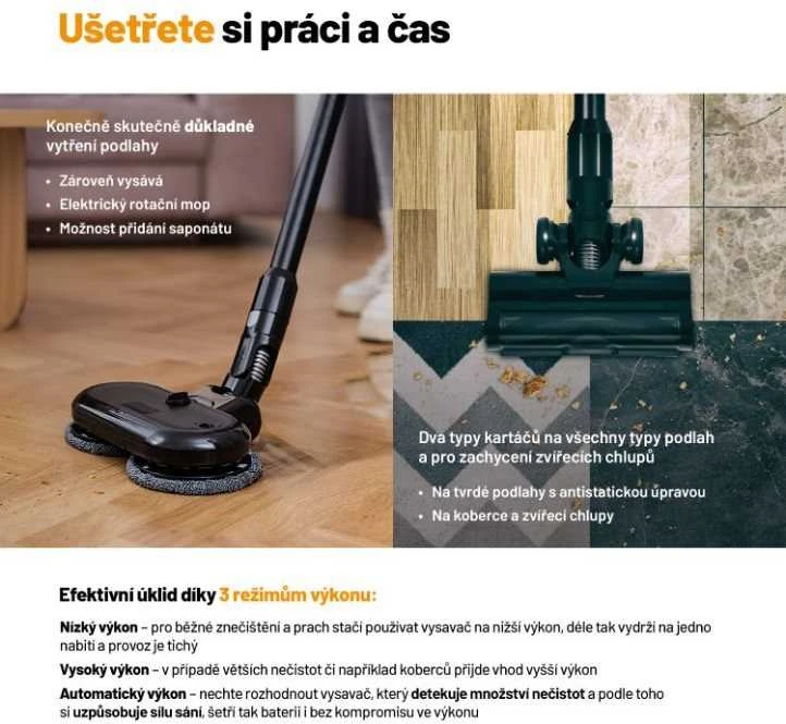 Dulkių siurblys Lauben Lauben Stick Vacuum & Mop 3in1 Pet Deluxe 400BC