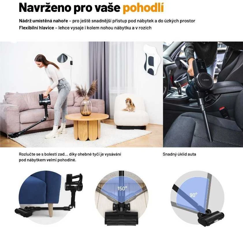 Dulkių siurblys Lauben Lauben Stick Vacuum & Mop 3in1 Pet Deluxe 400BC