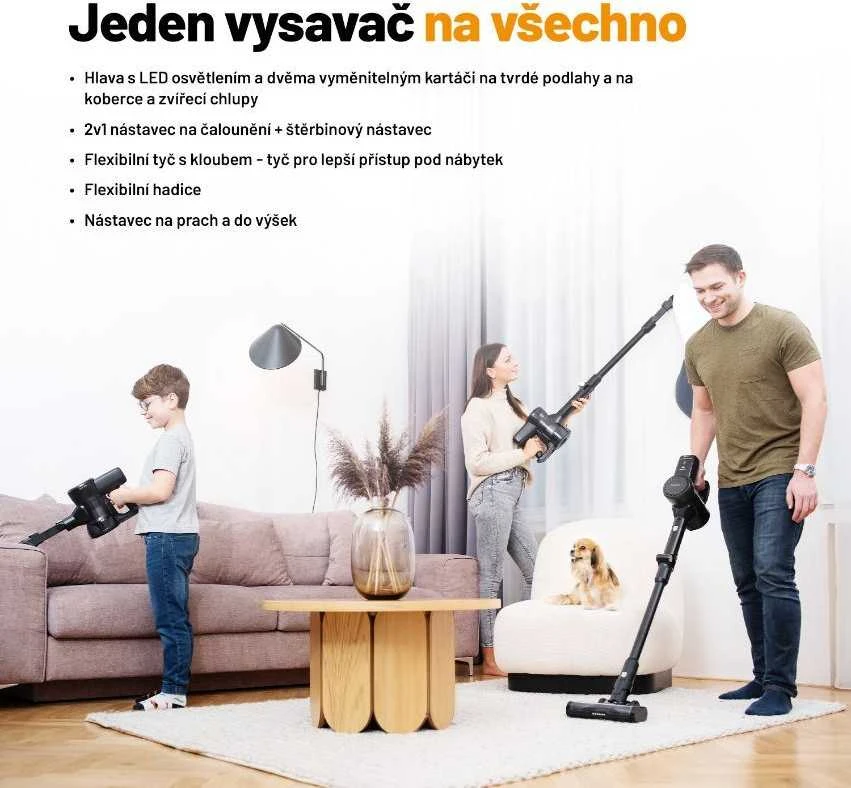 Dulkių siurblys Lauben Lauben Stick Vacuum & Mop 3in1 Pet Deluxe 400BC