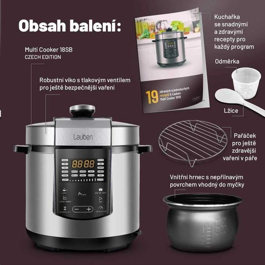 Daugiafunkcis puodas Lauben Multi Cooker 18SB Czech Edition