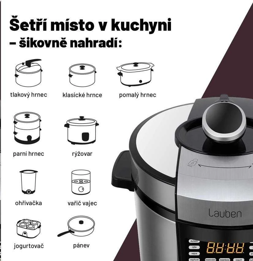Lauben Multi Cooker 18SB – gaminimo funkcijų schema