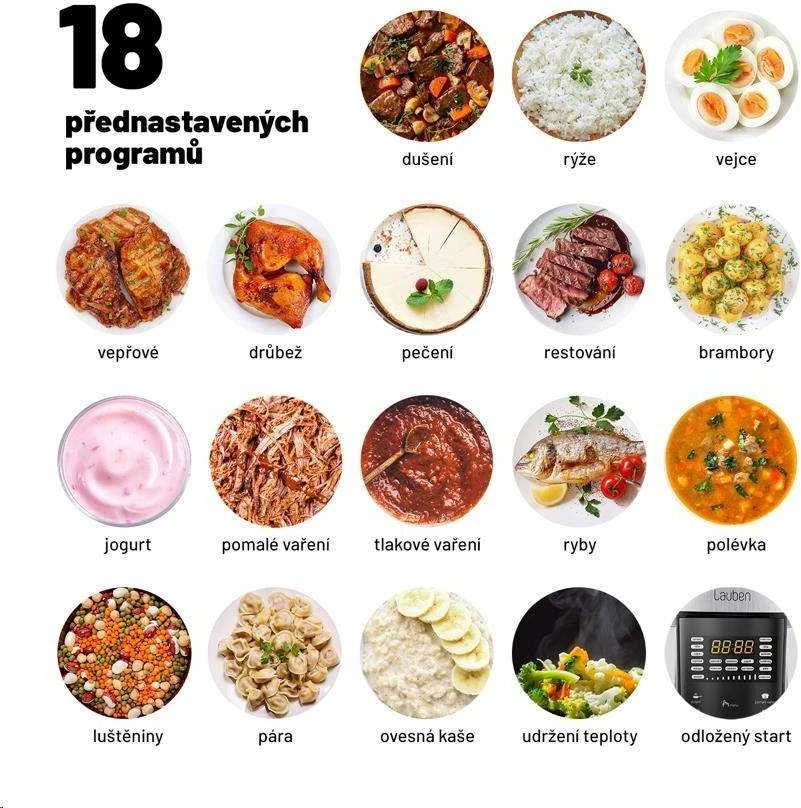 Lauben Multi Cooker 18 gaminimo programų meniu