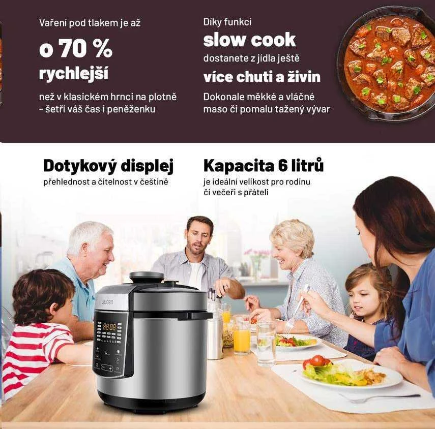 Daugiafunkcis puodas Lauben Multi Cooker 18SB Czech Edition