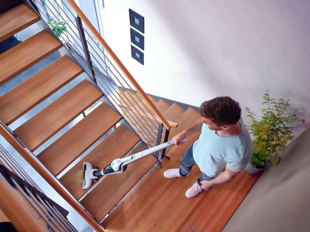 Dulkių siurblys Leifheit Rotaro PowerVac 2in1 2-in-1 stick vacuum Baterija Dry EPA Bagless Juodas, Mėlyna, Baltas