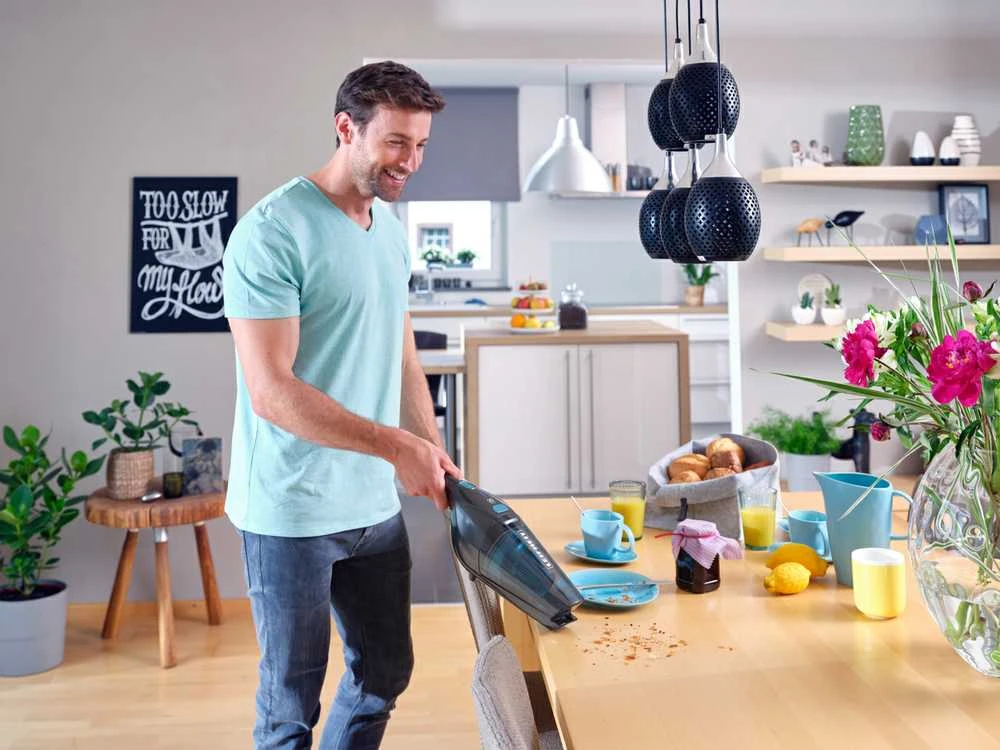 Dulkių siurblys Leifheit Rotaro PowerVac 2in1 20V Bagless Juodas, Mėlyna