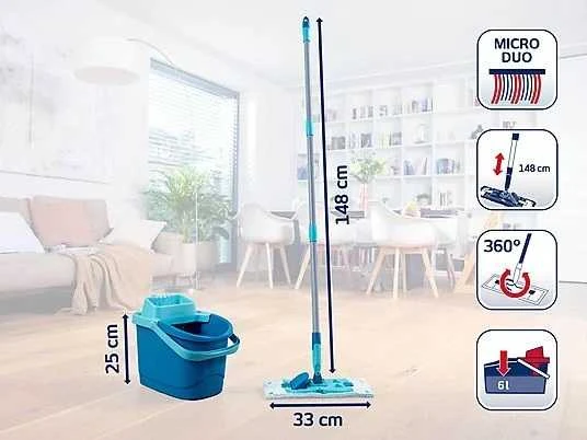 Grindų plovimo rinkinys Leifheit Power Clean, 6 l