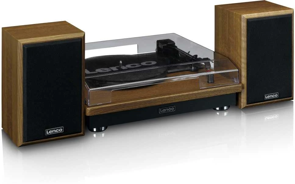 Patefonas Lenco LS-100WD, su ruda mediena