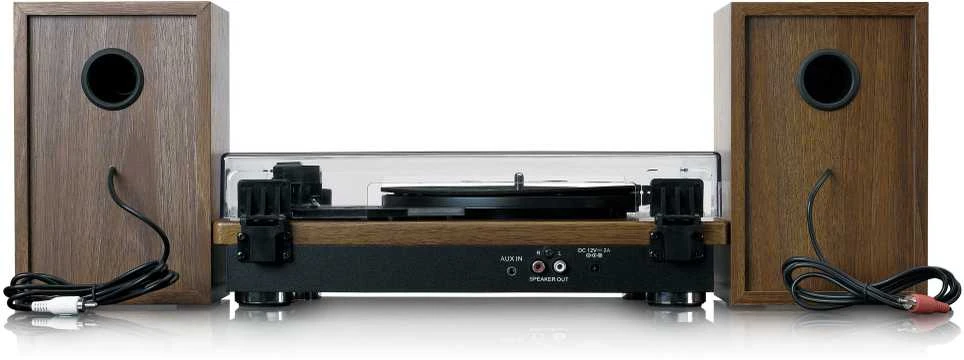 Patefonas Lenco LS-100WD, su ruda mediena