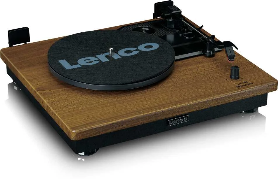 Patefonas Lenco LS-100WD, su ruda mediena