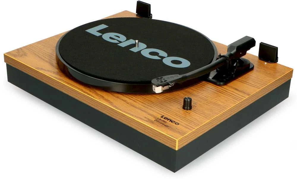 Lenco LS-300WD patefonas su dviem atskirais garsiakalbiais, Medienos apdaila