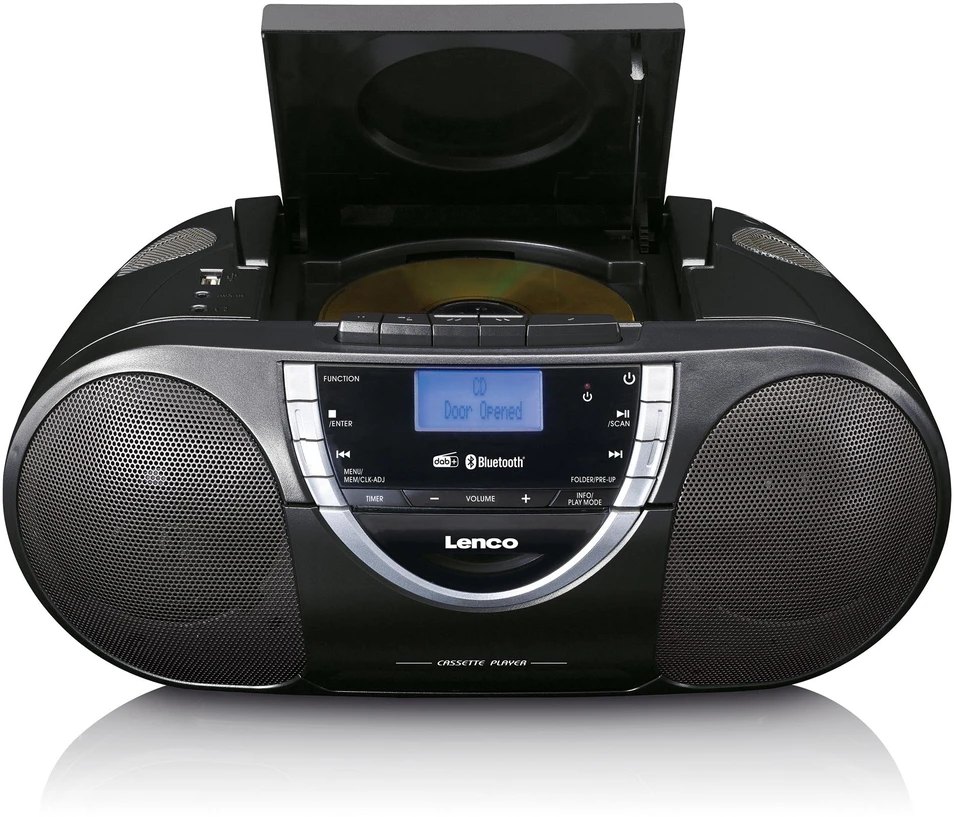 Grotuvas Lenco Lenco DAB+-Radio/Boombox SCD-6900, kaseta, CD grotuvas/MP3, FM, DAB+, juoda
