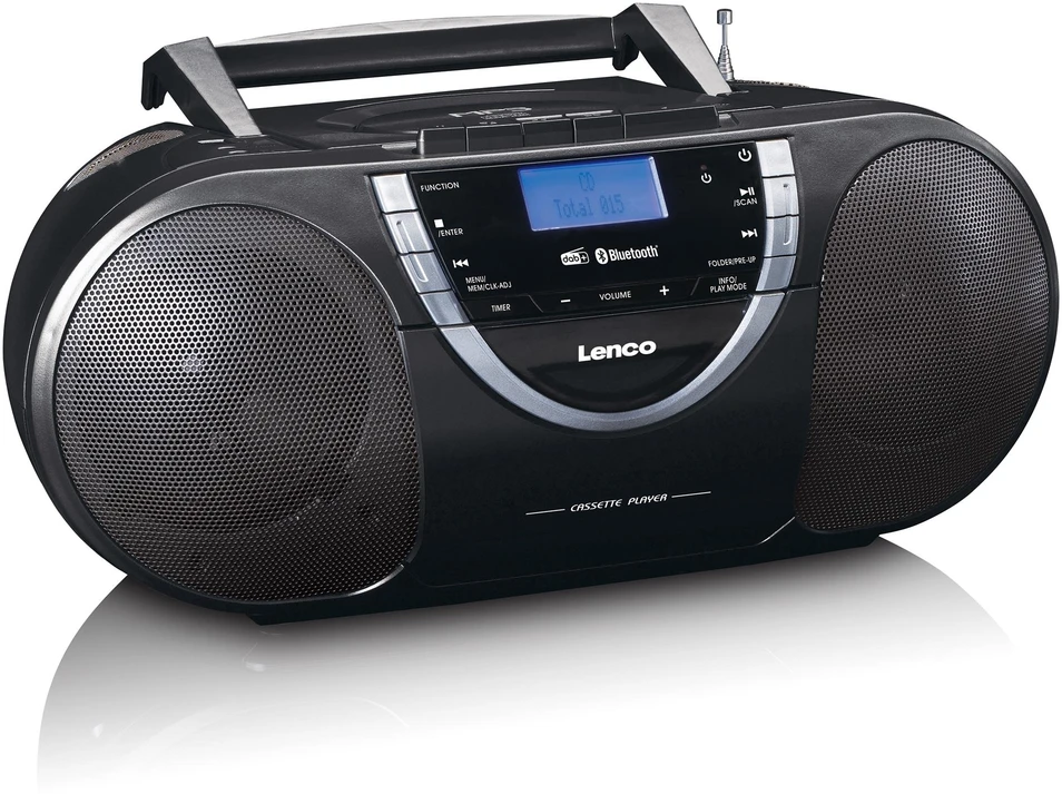 Grotuvas Lenco Lenco DAB+-Radio/Boombox SCD-6900, kaseta, CD grotuvas/MP3, FM, DAB+, juoda