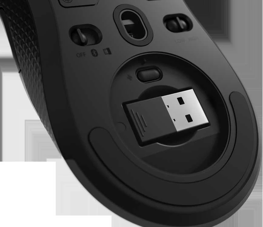 Lenovo | Belaidė pelė žaidimams | Legion M600 | Optinė pelė | 2.4 GHz, Bluetooth or su laidu by USB 2.0 | Juodas | 1 year(s)