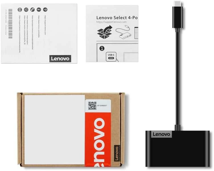 Lenovo | USB-C 4 prievadų šakotuvas | Adapteriai | USB-C