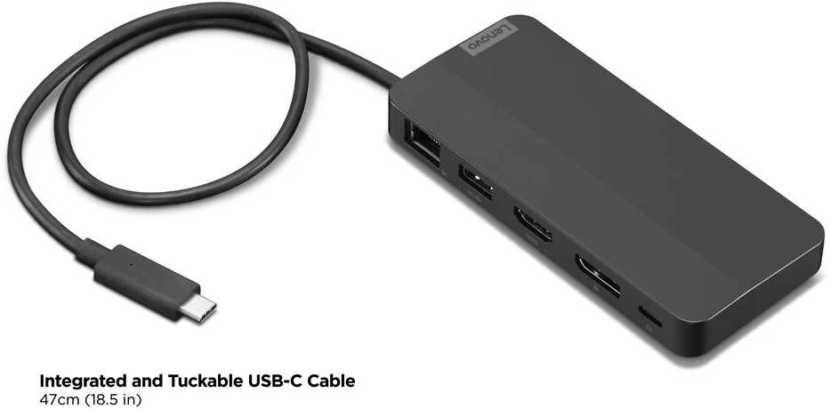 Lenovo | USB-C Dual Ekranas Travel Dock su adapteriu | 40B90100EU | Ethernet LAN (RJ-45) jungtys 1 | DisplayPorts quantity 1 | USB 3.0 (3.1 Gen 1) jungtys quantity 1 x USB-A 10 Gbps, 2 x USB-C 10 Gbps | HDMI jungtys quantity 1 | 65 W | Garantija 36 mėn.
