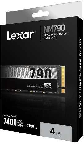 Lexar | SSD | NM790 | 4000 GB | SSD form factor M.2 2280 | Solid-state drive sąsaja M.2 NVMe | Skaitymo greitis 7400 MB/s | Rašymo greitis 6500 MB/s