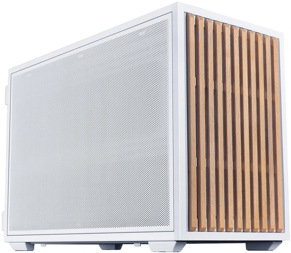 Lian Li B4-mATX Wood „Mini Tower“ Baltas, Medis