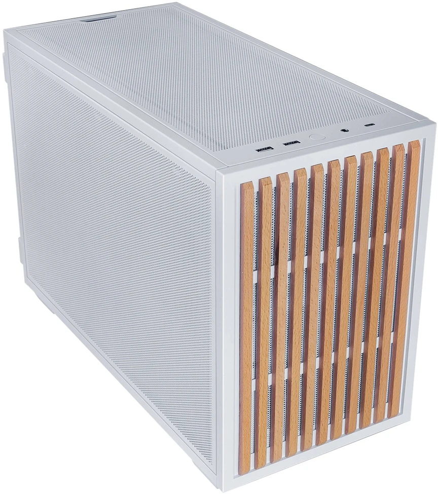 Lian Li B4-mATX Wood „Mini Tower“ Baltas, Medis