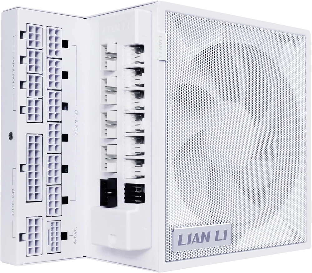 Lian Li EDGE GOLD 1000 80 PLUS Gold įkroviklis, PCIe 5.1, ATX 3.1 - 1.000 Watt, baltas, inkl. USB-Hub