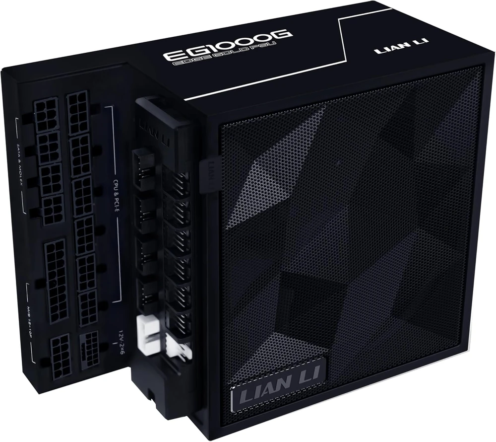 Lian Li EDGE GOLD 1000 80 PLUS Gold maitinimo šaltinis, PCIe 5.1, ATX 3.1 × 1000 vatų, juodas, įskaitant USB šakotuvą