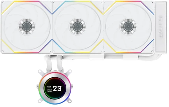 Lian Li HYDROSHIFT II LCD-C 360CL ARGB universalus skysčio aušintuvas – baltos spalvos