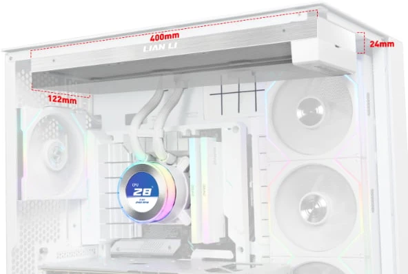 Lian Li HYDROSHIFT II LCD-C 360CL ARGB universalus skysčio aušintuvas – baltos spalvos