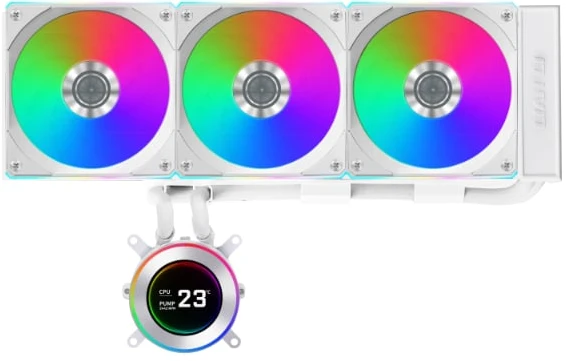 Lian Li HYDROSHIFT II LCD-C 360CL ARGB universalus skysčio aušintuvas – baltos spalvos