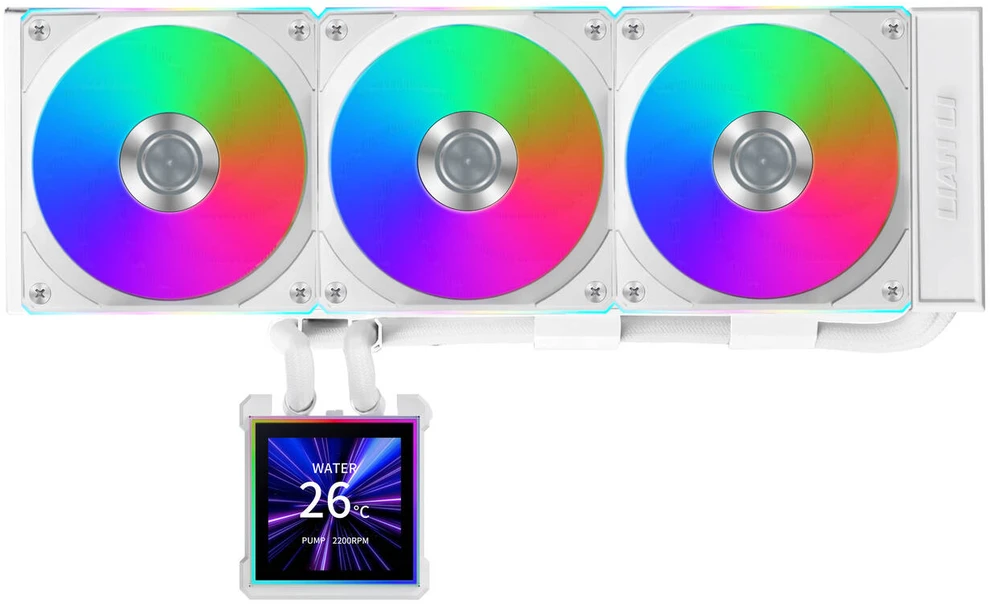 Lian Li HydroShift II LCD-S 360CL AiO Vanduo Cooling, RGB, LCD ekranas – 360 mm, baltas