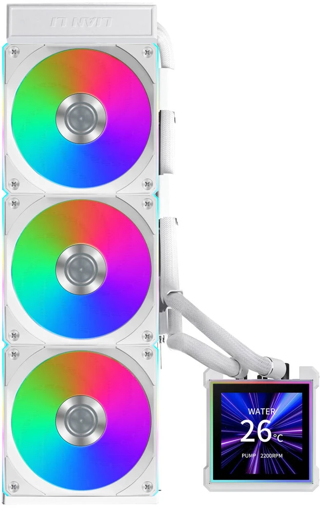 Lian Li HydroShift II LCD-S 360CL AiO Vanduo Cooling, RGB, LCD ekranas – 360 mm, baltas