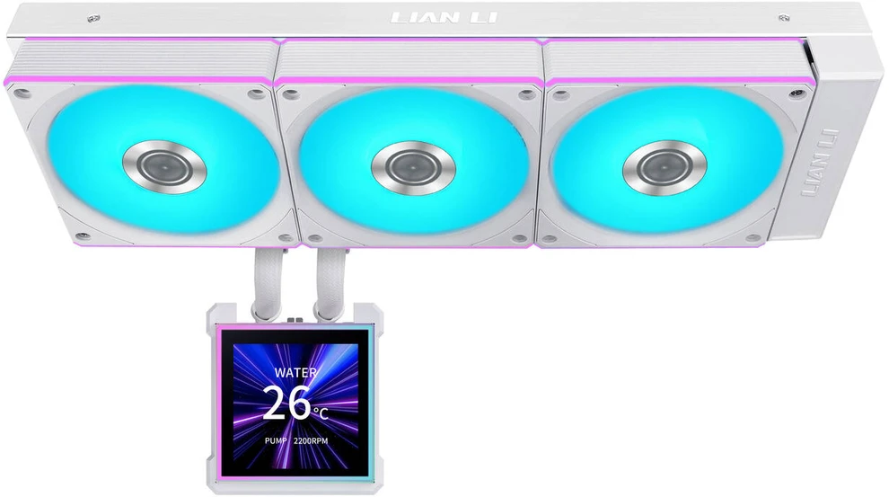 Lian Li HydroShift II LCD-S 360CL AiO Vanduo Cooling, RGB, LCD ekranas – 360 mm, baltas