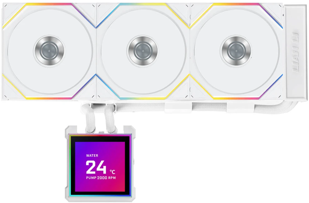 Lian Li HydroShift II LCD-S 360TL AiO Vanduo Cooling, RGB, LCD Ekranas – 360mm, baltas