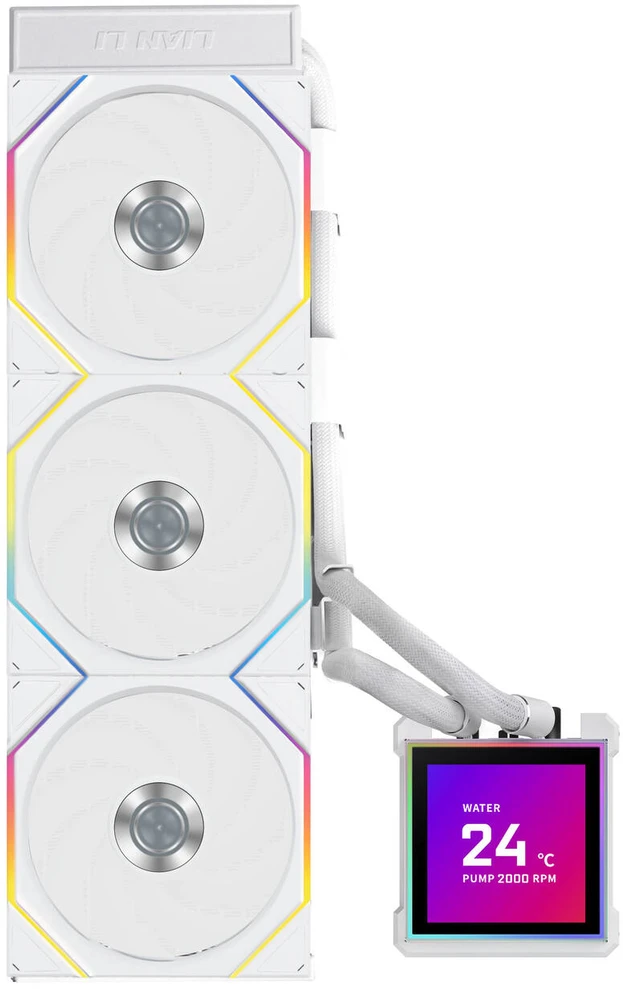Lian Li HydroShift II LCD-S 360TL AiO Vanduo Cooling, RGB, LCD Ekranas – 360mm, baltas