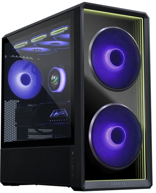 Kompiuterio korpusas Lian Li LANCOOL 217 INF, Mid-Tower, grūdinto stiklo šoninis langas, RGB apšvietimas, juodos spalvos