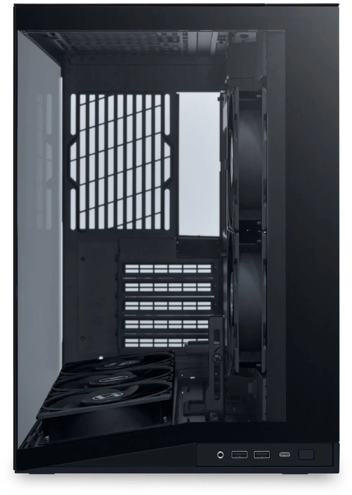 Lian Li O11 Dynamic Mini V2 Flow PC-kompiuterio korpusas, Mini-kompiuterio korpusas, ATX, Tempered Glass – inklusive 5x 120-mm-Lüfter, juodos spalvos