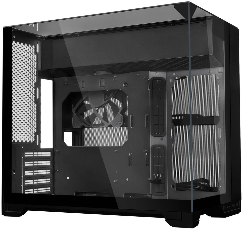 Lian Li O11 Vision-M PC-Gehäuse, Micro-ATX, Tempered Glass – juodos spalvos