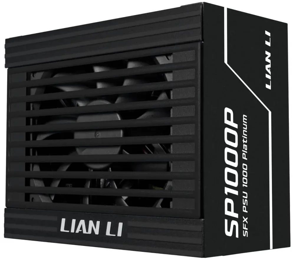 Lian Li SP serijos Platinum 80 PLUS Platinum maitinimo šaltinis, SFX, pilnai modulinis, PCIe 5.1, ATX 3.1 × 1000 vatų, juodas