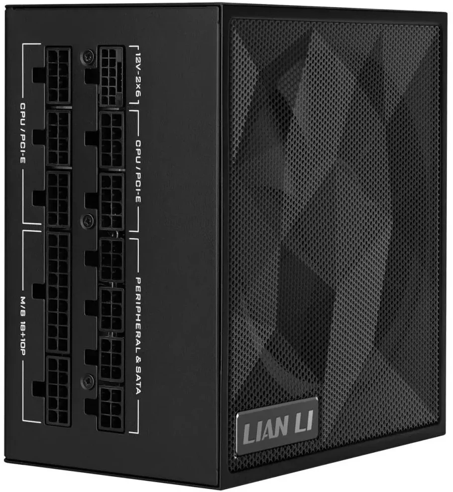 „Lian Li SX“ serijos „80 PLUS Platinum“ maitinimo šaltinis, pilnai modulinis, PCIe 5.1, ATX 3.1 × 1000 vatų, juodas