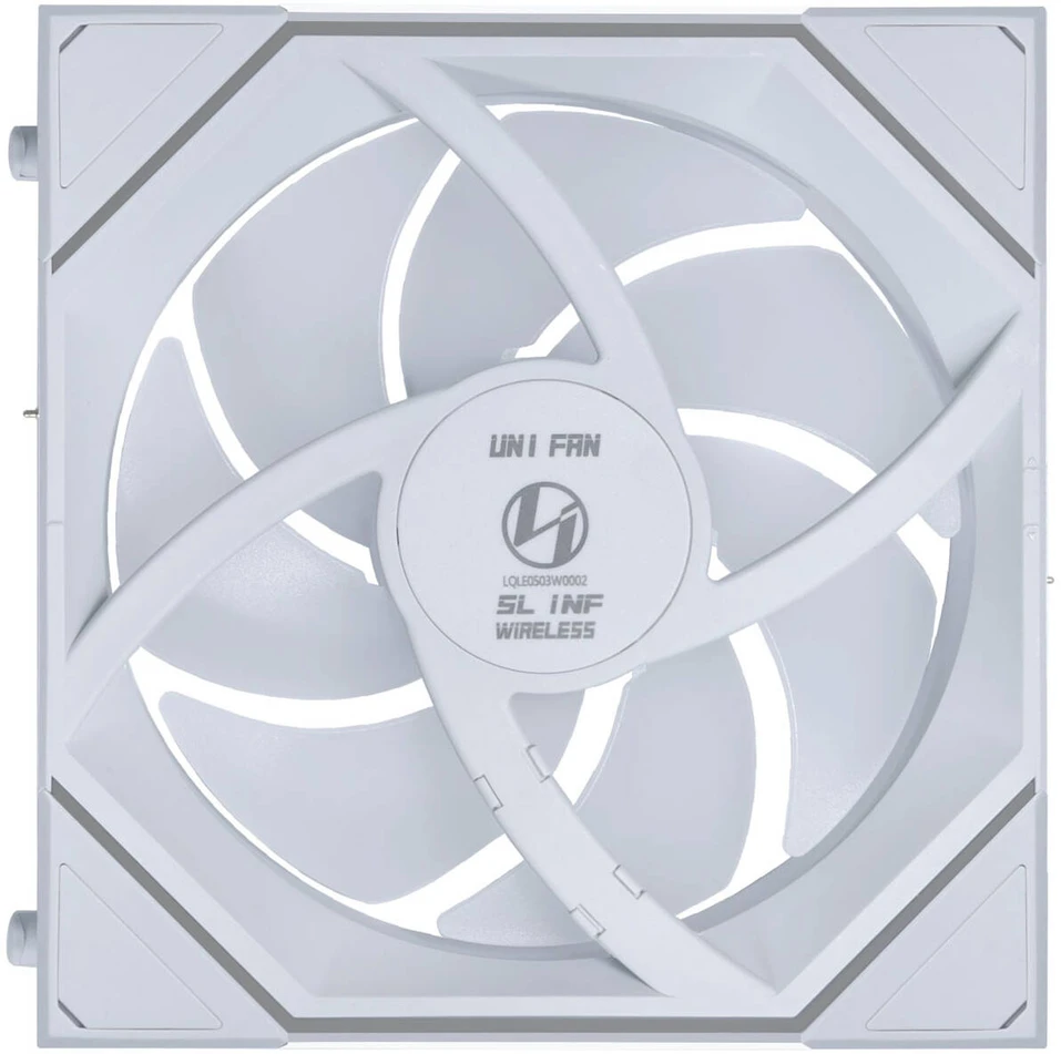 Lian Li UNI FAN SL-INF Wireless korpuso ventiliatorius, ARGB, PWM – Reverse Blade, 120mm, baltos spalvos
