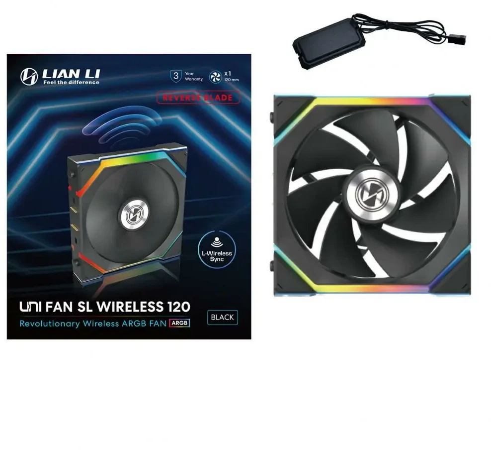 Lian Li UNI FAN SL belaidis ARGB PWM ventiliatorius - 120 mm, juoda