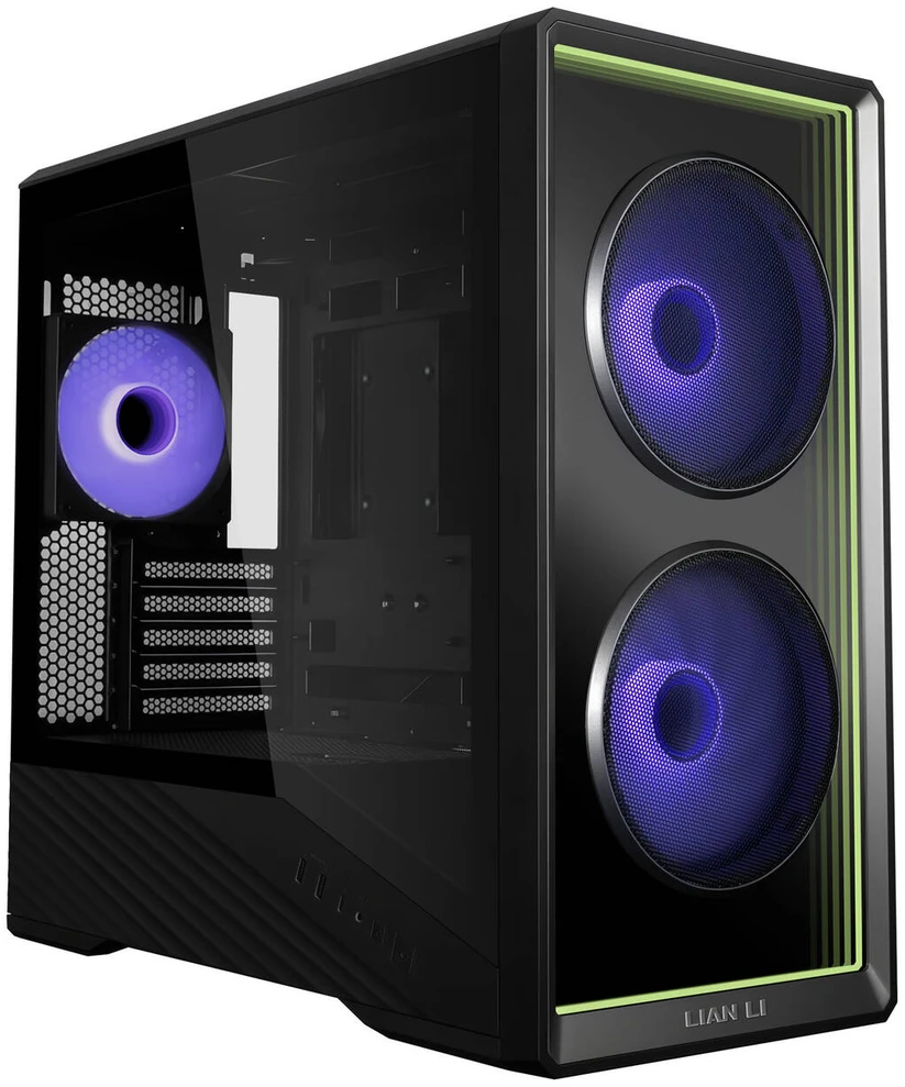 Lian Li Vector V150 kompiuterio korpusas, mini bokštas, mATX, grūdintas stiklas, „Infinity Mirror“ – Juodas
