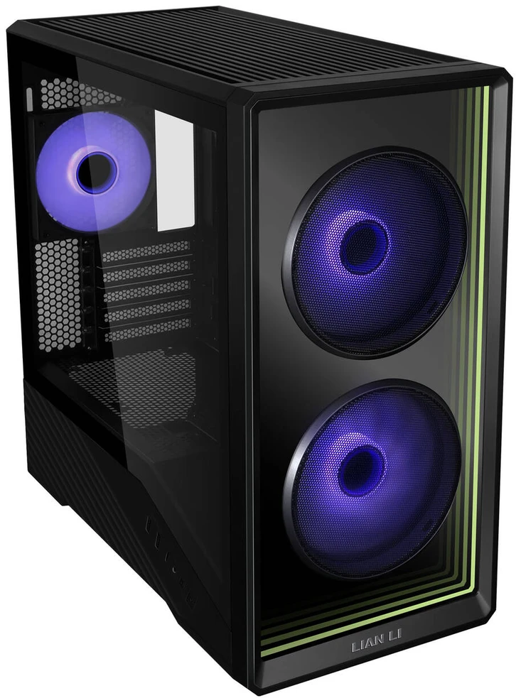 Lian Li Vector V150 kompiuterio korpusas, mini bokštas, mATX, grūdintas stiklas, „Infinity Mirror“ – Juodas