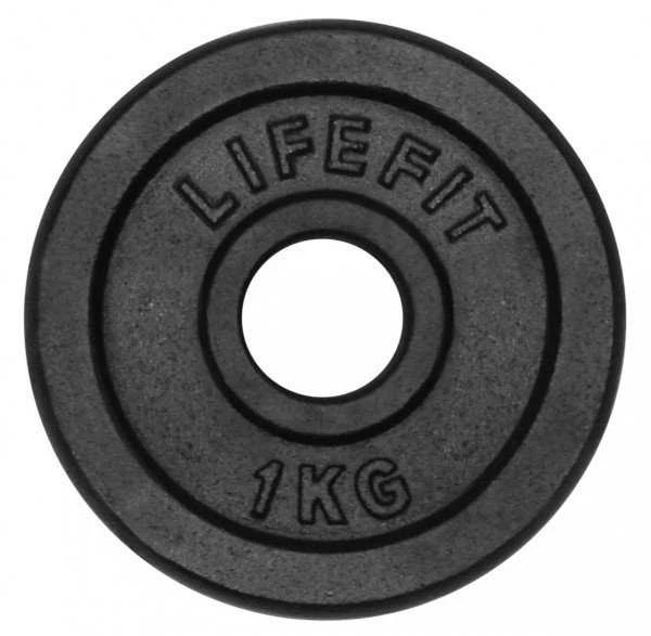 „LifeFit“ diskas 1,0kg, metalinis, 30 mm štangai