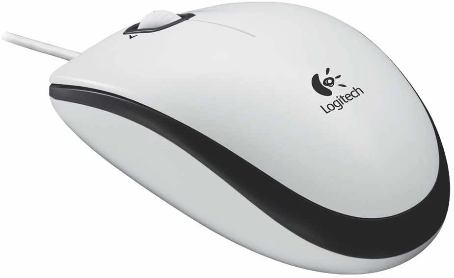 Pelė LOGITECH B100, USB, balta sp.