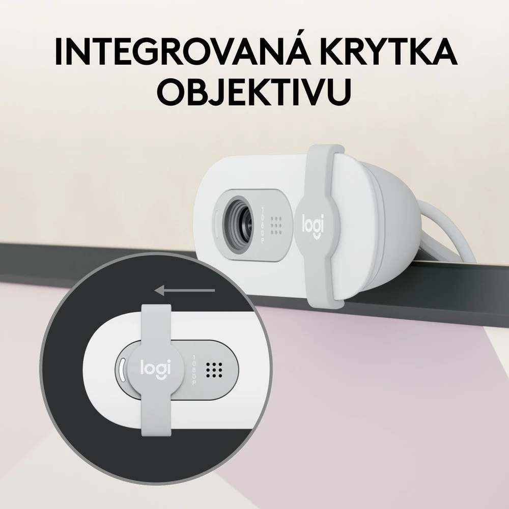 Internetinė kamera Logitech BRIO 100, baltos spalvos