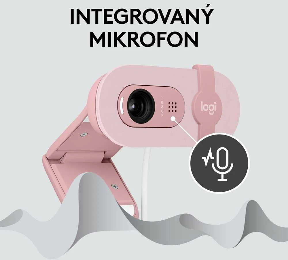 Internetinė kamera Logitech BRIO 100, rožinės spalvos